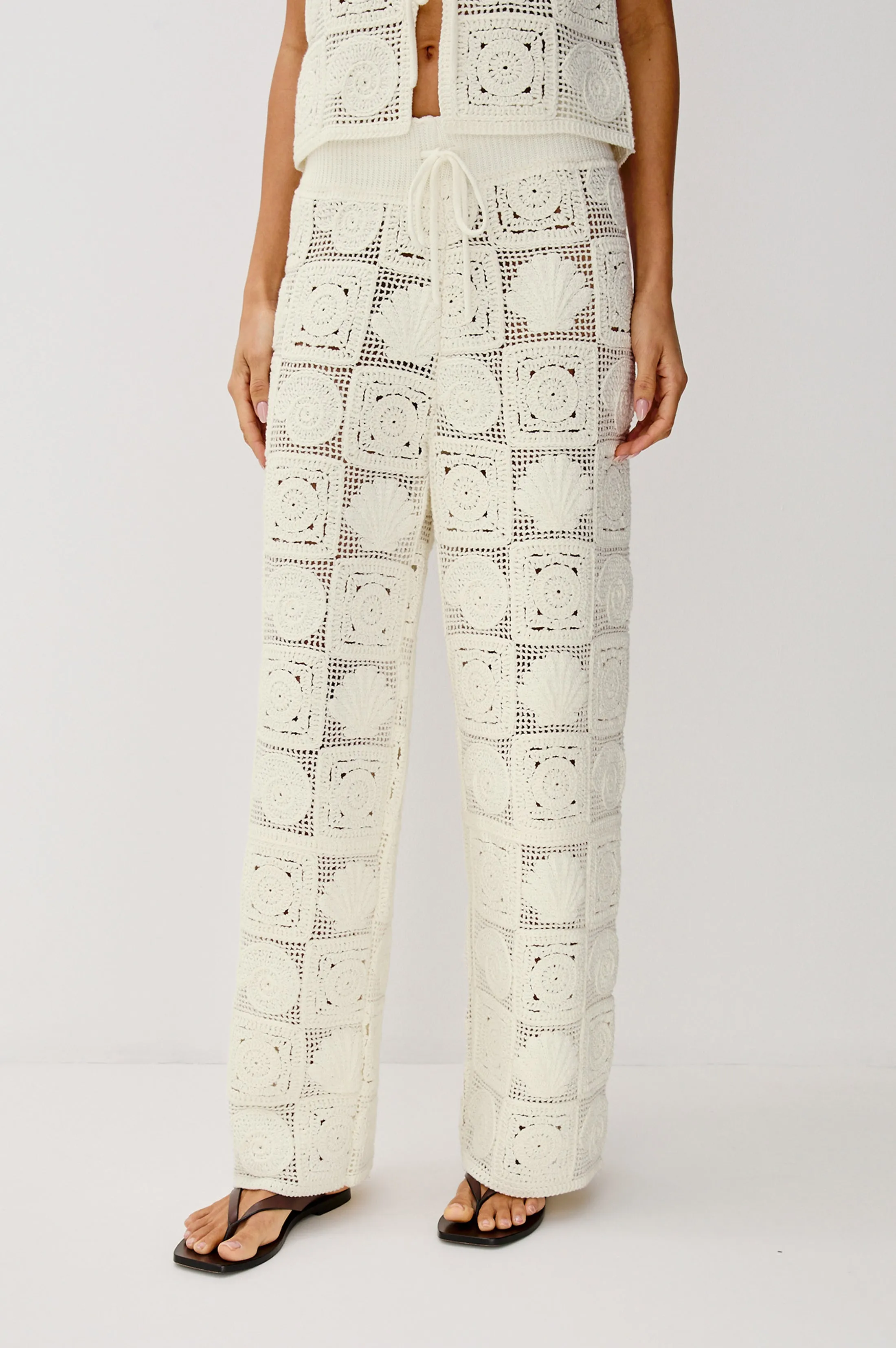 RAILS X LSPACE MAJA PANT - WHITE SEA SHELL CROCHET Rails