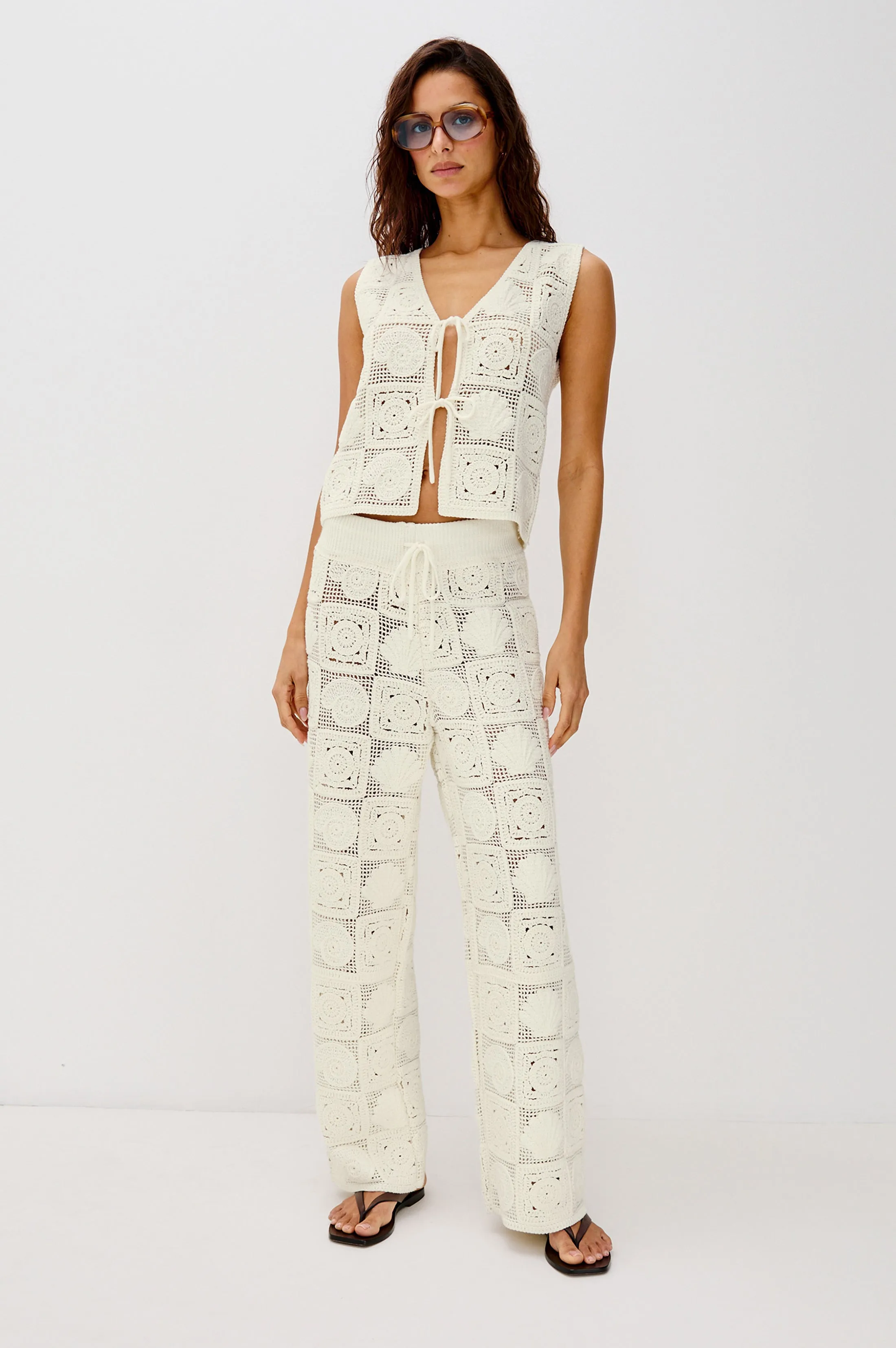 RAILS X LSPACE MAJA PANT - WHITE SEA SHELL CROCHET Rails