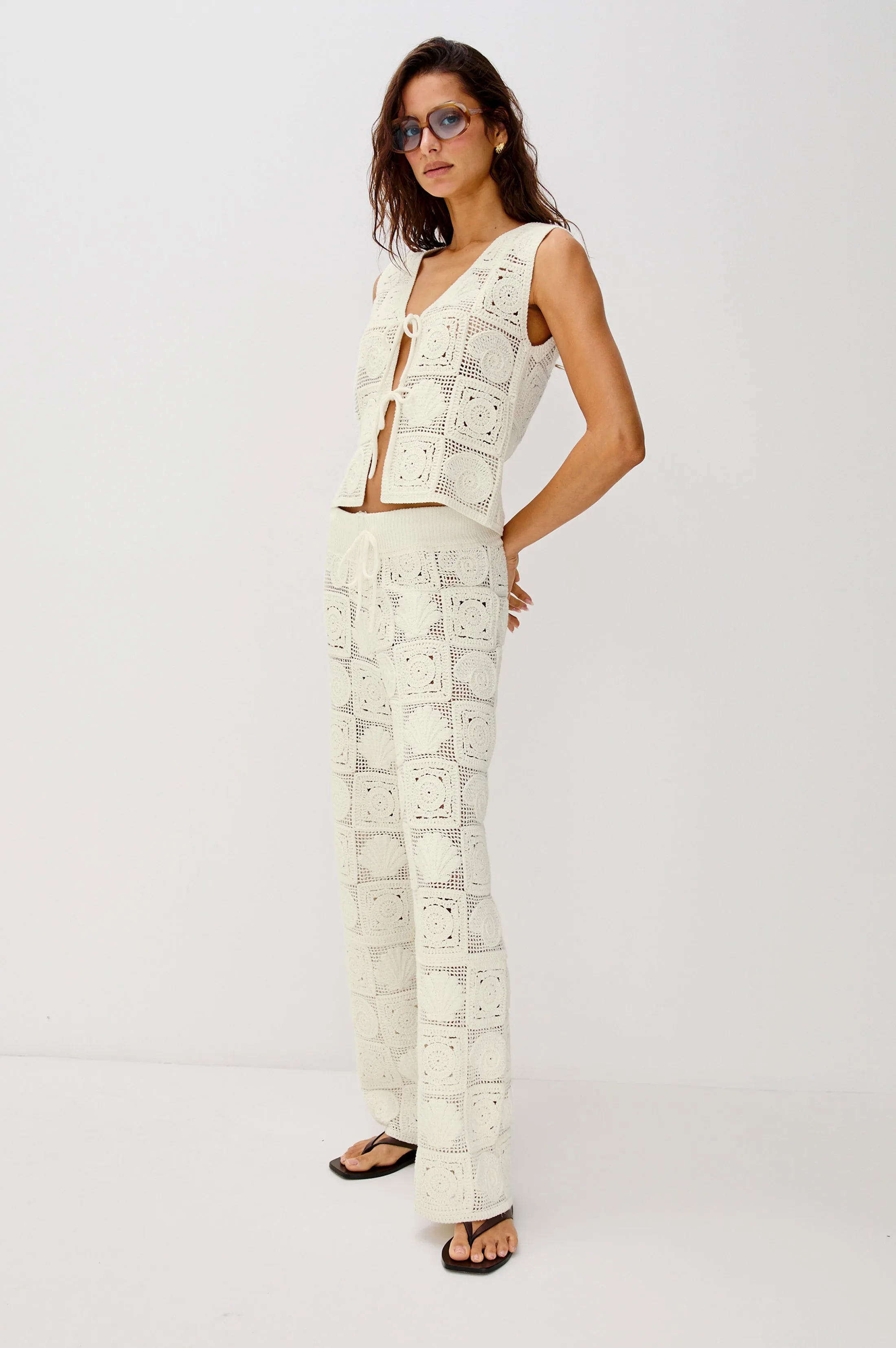RAILS X LSPACE PAZ TOP - WHITE SEA SHELL CROCHET Rails