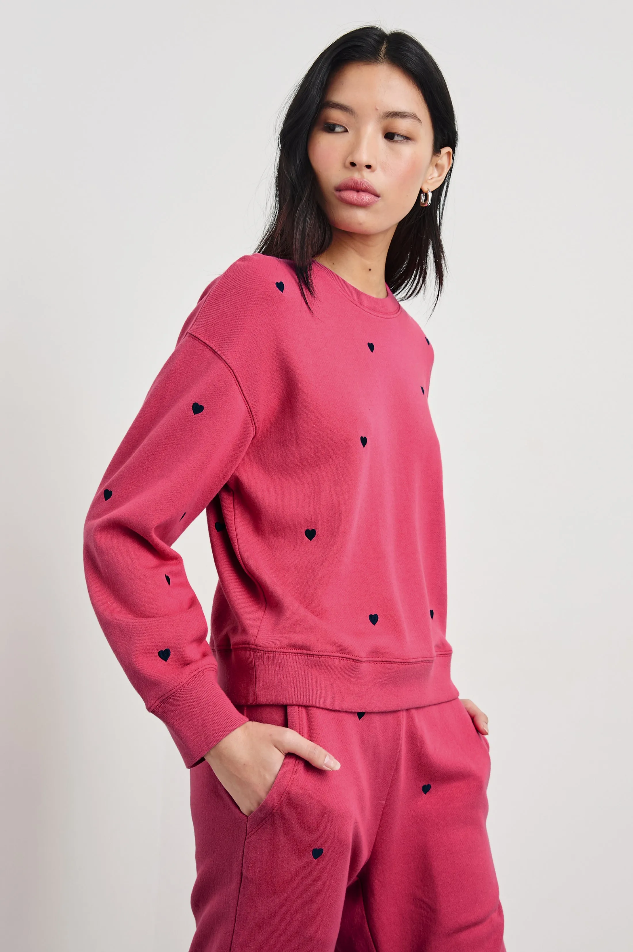 RAMONA SWEATSHIRT - PINK MIDNIGHT HEARTS Rails