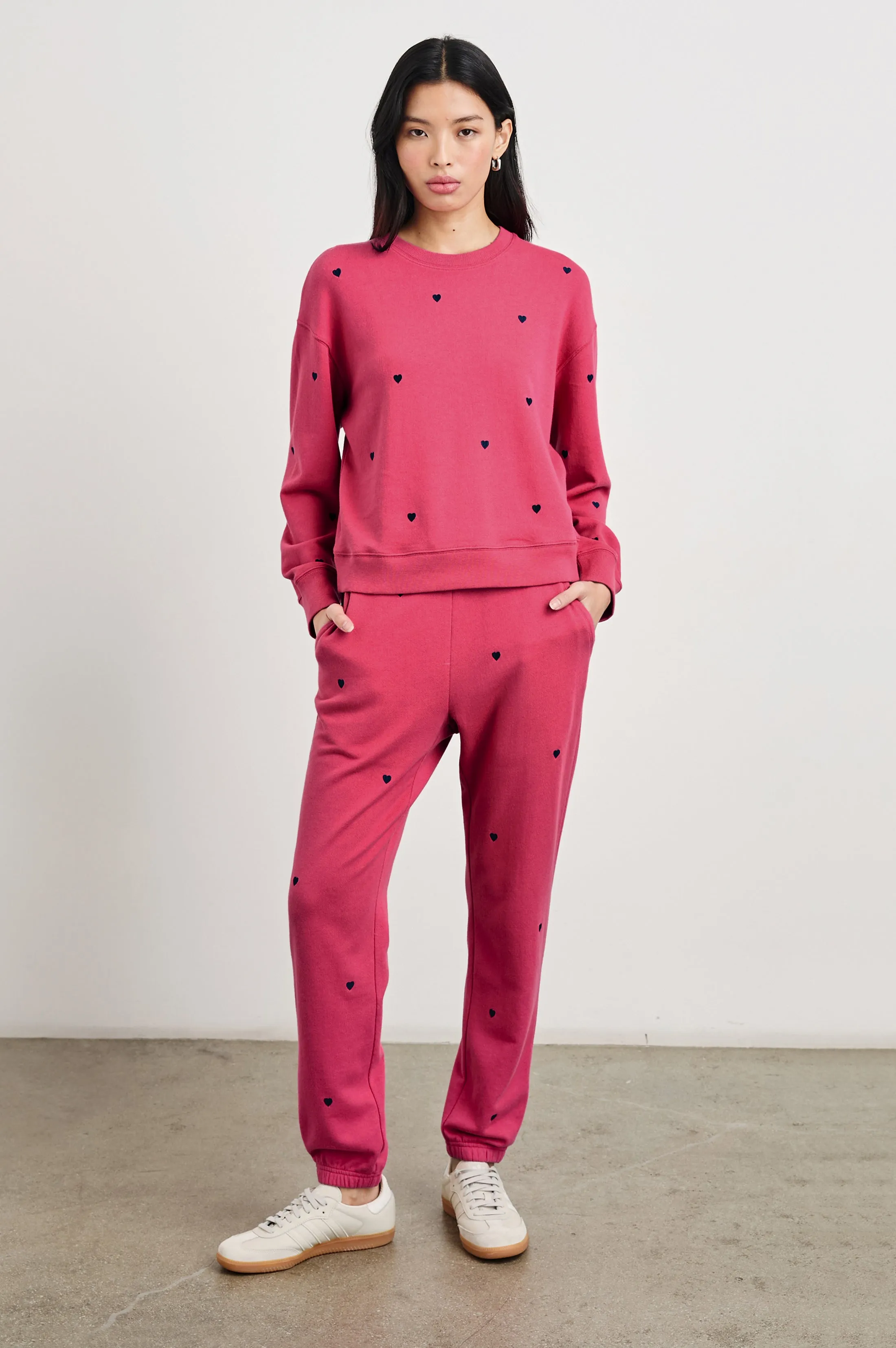 RAMONA SWEATSHIRT - PINK MIDNIGHT HEARTS Rails