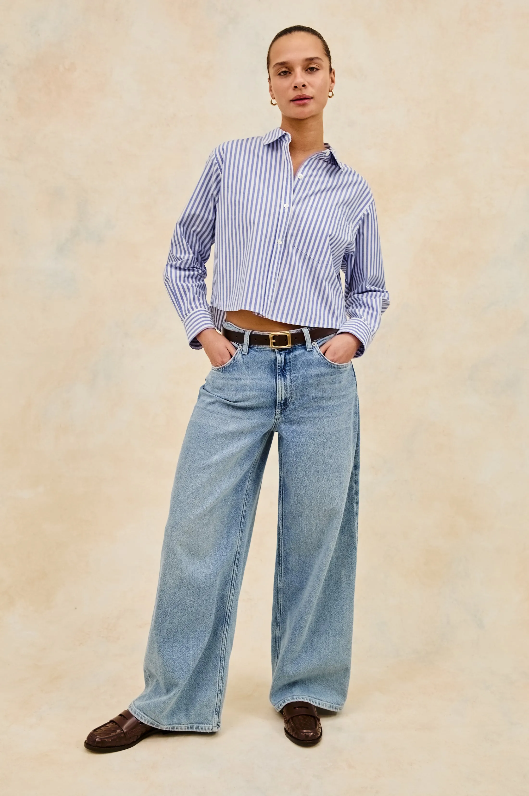 RAMY SHIRT - MARINER WHITE STRIPE Rails