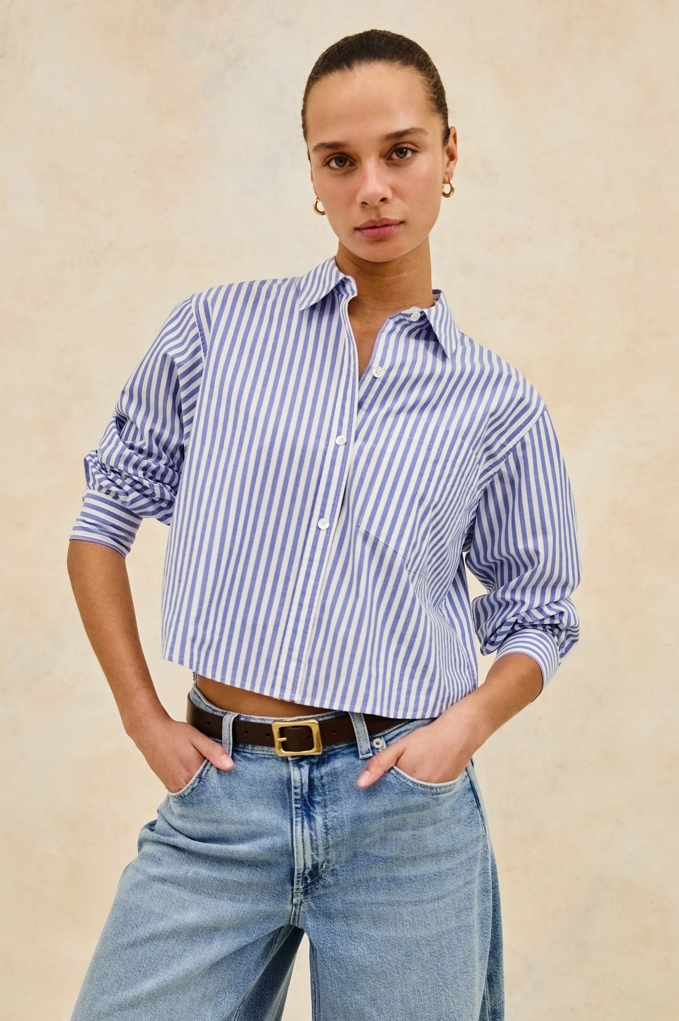 RAMY SHIRT - MARINER WHITE STRIPE Rails