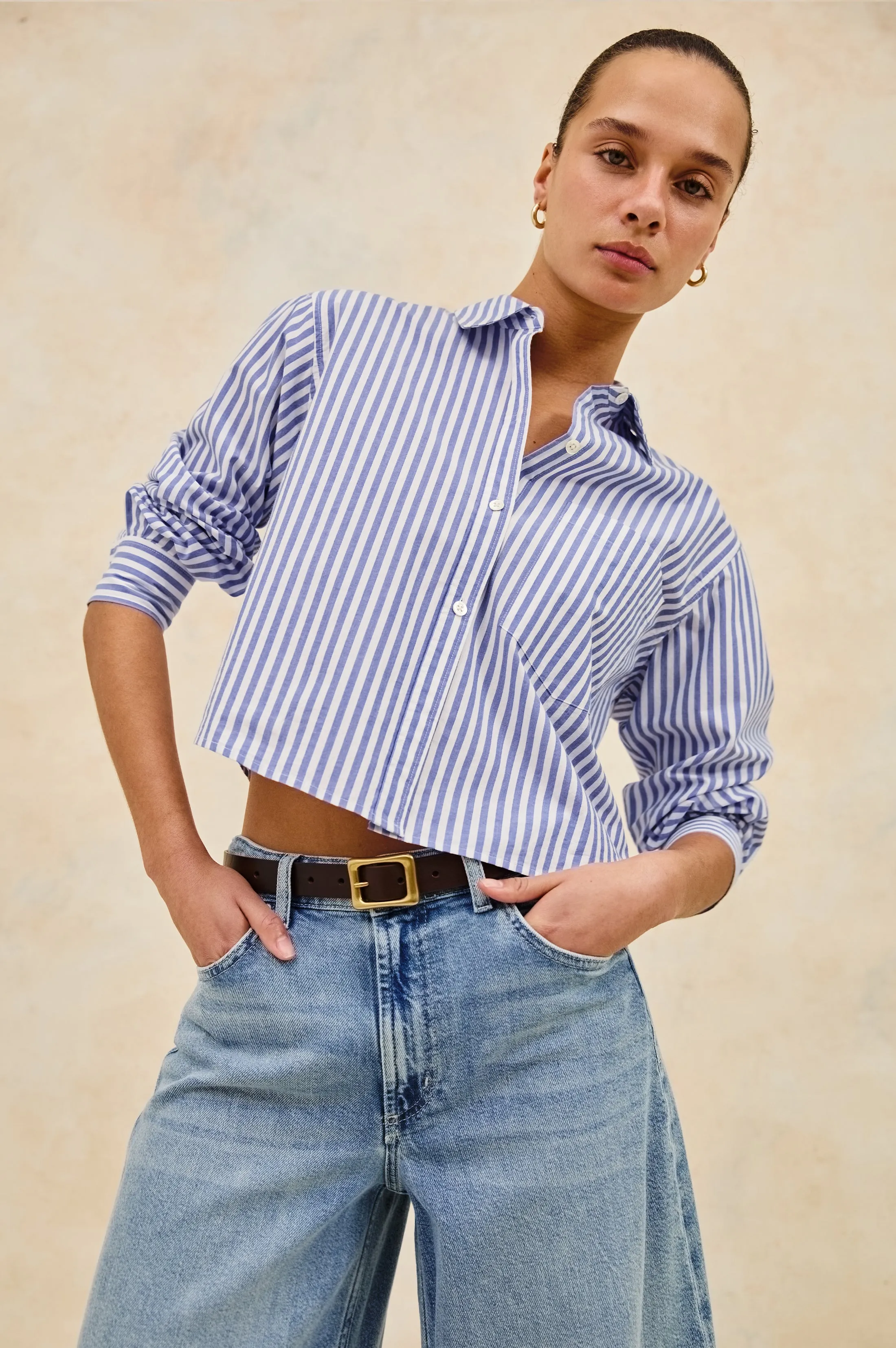 RAMY SHIRT - MARINER WHITE STRIPE Rails