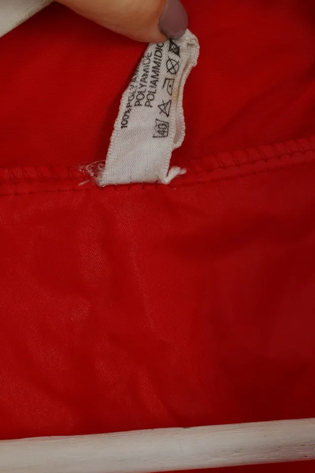 Rea Mens 52/54 L Rain Jacket Red Nylon Waterproof Hidden Hood Top