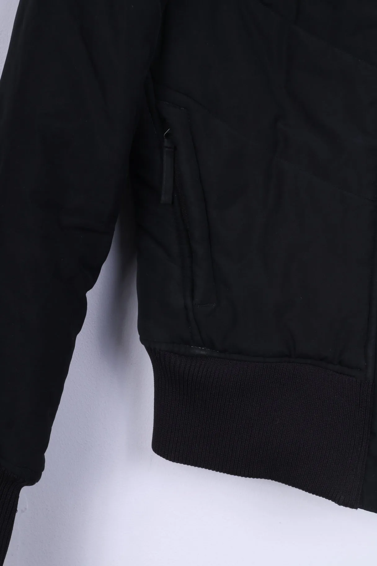 Reebok Womens 36 S Jacket Black Padded Hooded Zip Up Warm Top