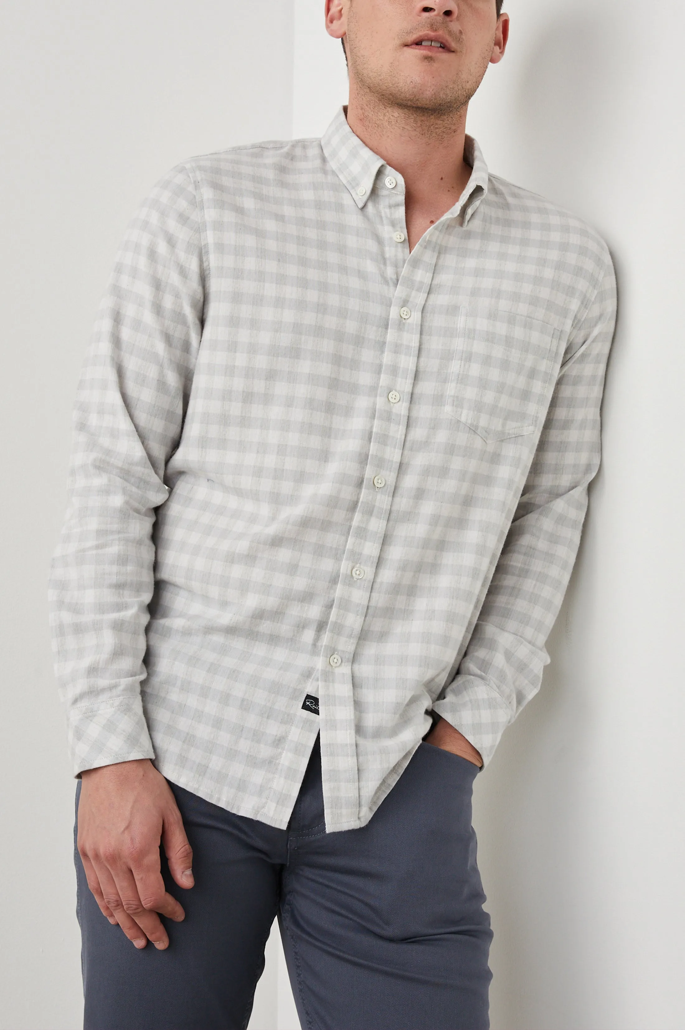 REID SHIRT - ALLOY WHITE MELANGE Rails