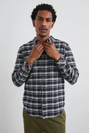 REID SHIRT - NAVY LENTIL CREAM Rails