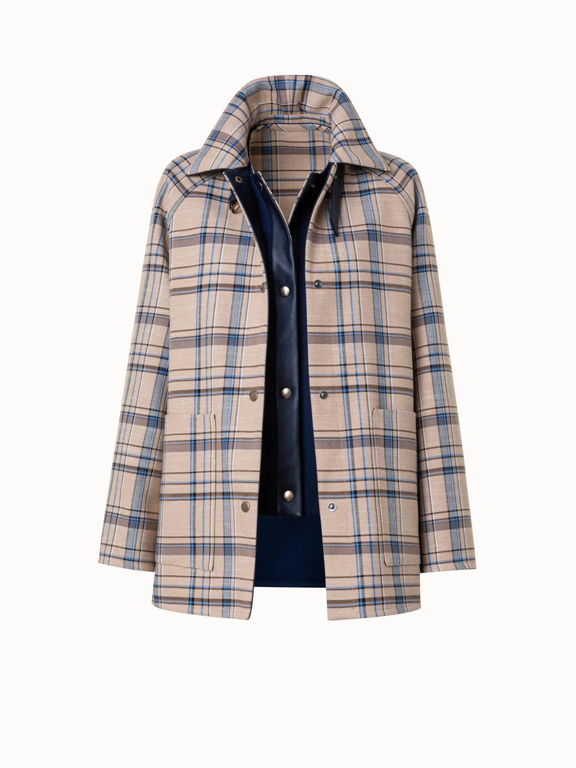 Reversible 3-in-1 Wool Double Weave Jacket Akris