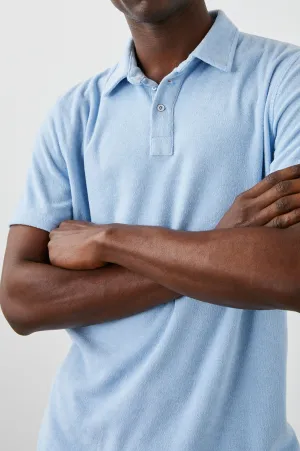 RHEN POLO SHIRT - TERRY CHAMBRAY BLUE Rails