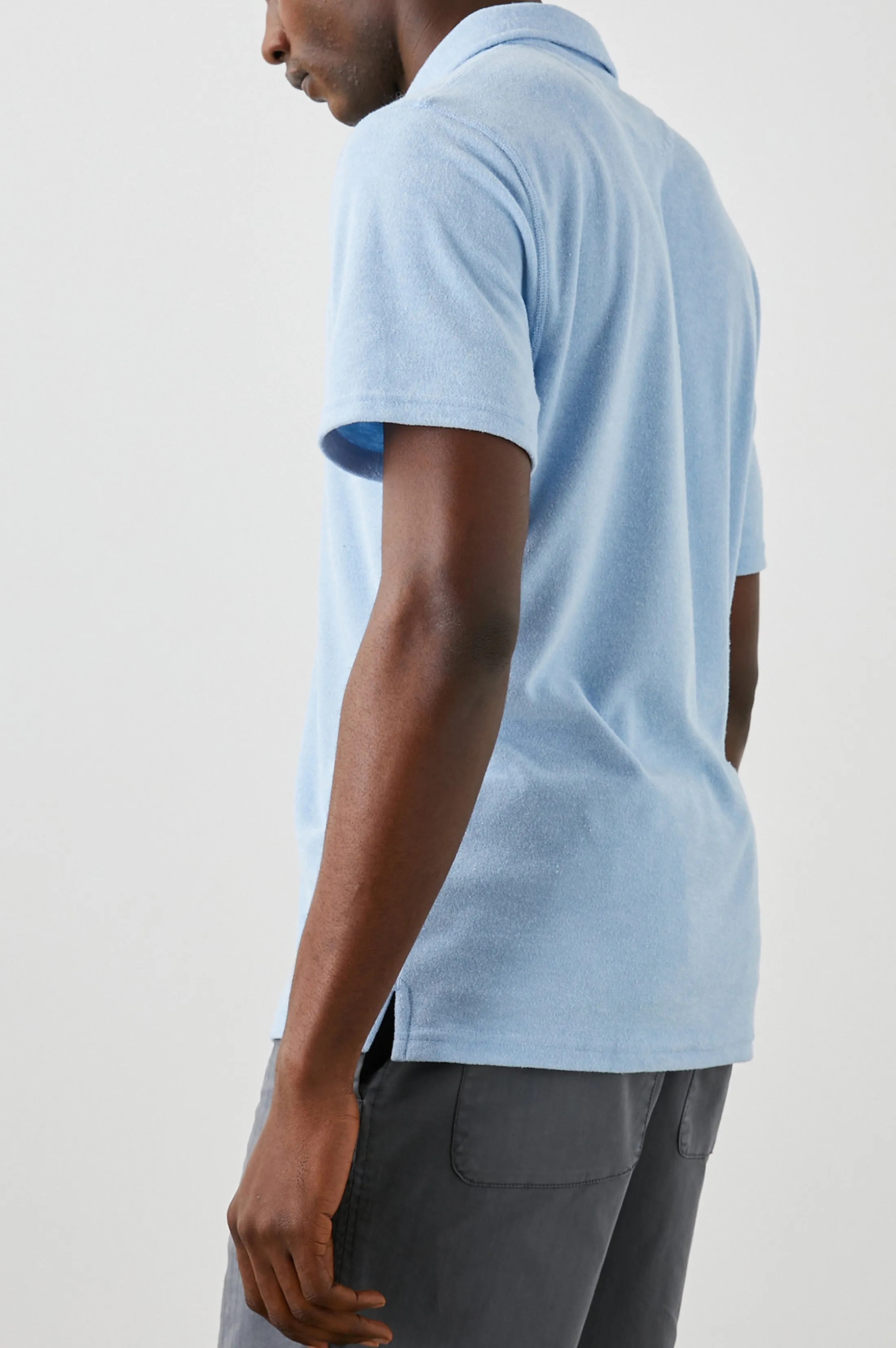 RHEN POLO SHIRT - TERRY CHAMBRAY BLUE Rails