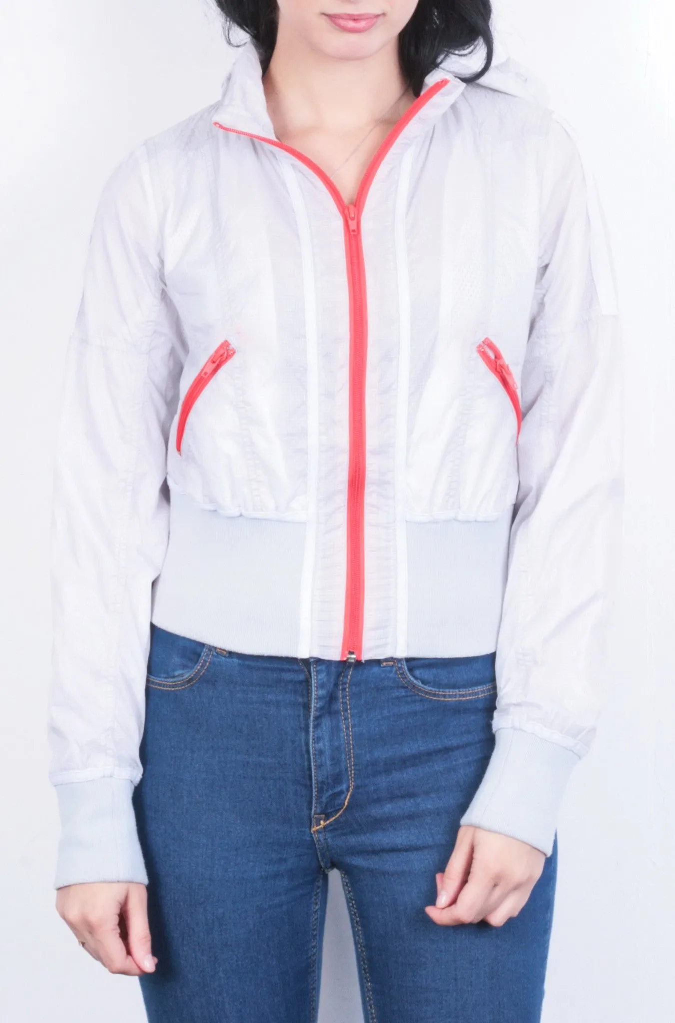 River Island Womens 12 L Jacket Silver Hood Nylon Waterproof