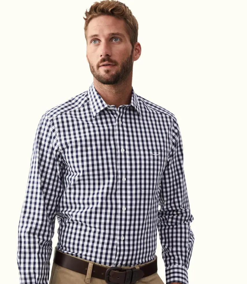 R.M.Williams - Collins Shirt - Check - Navy/White