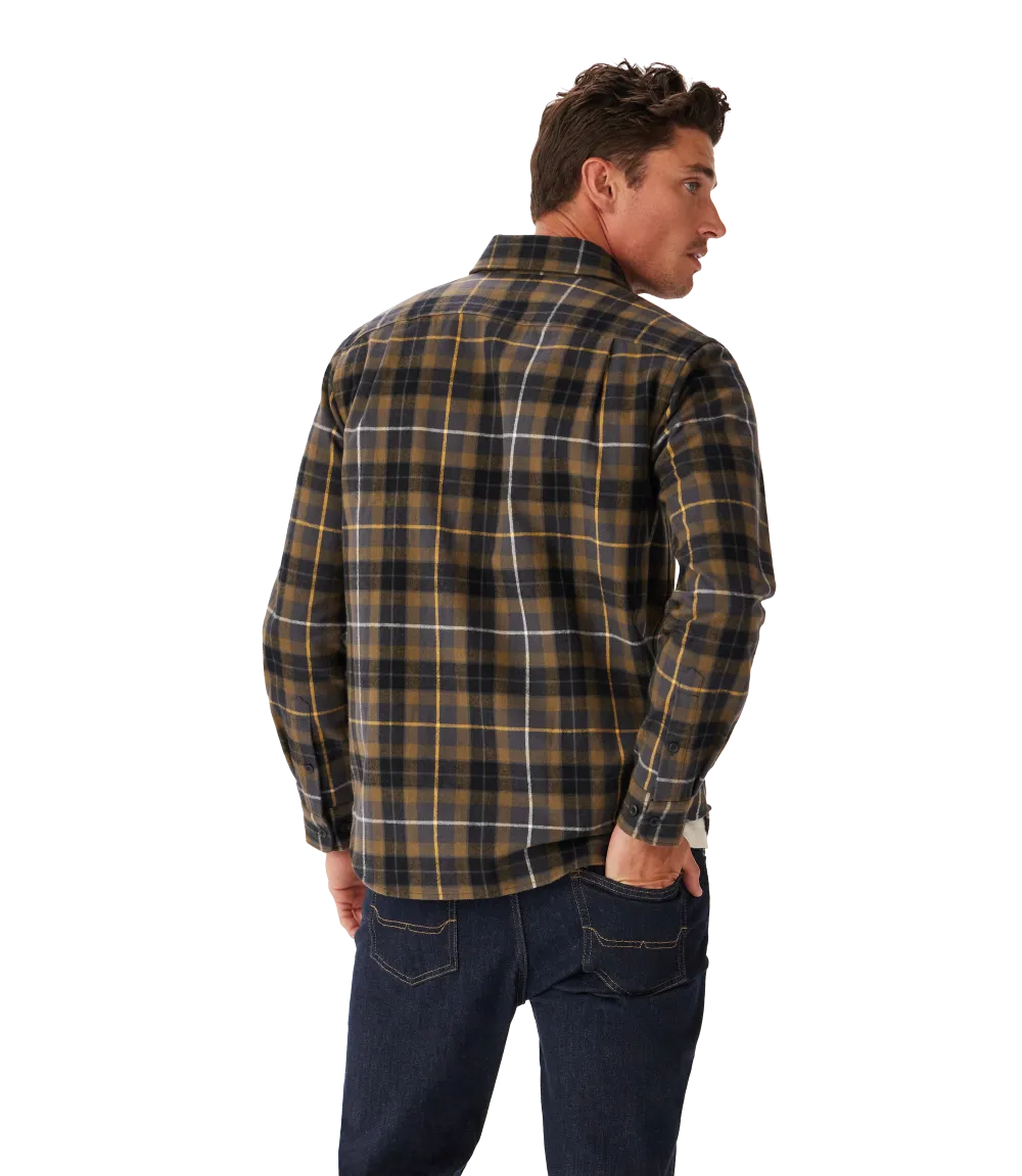 R.M.Williams - Field Flannel Check Overshirt - Khaki Navy