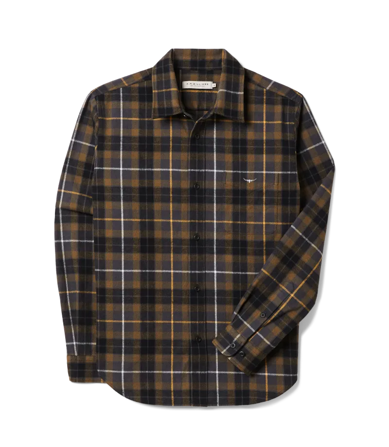 R.M.Williams - Field Flannel Check Overshirt - Khaki Navy