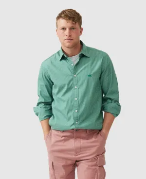 Rodd & Gunn - Balmoral Hill Poplin Shirt - Stripe - Evergreen