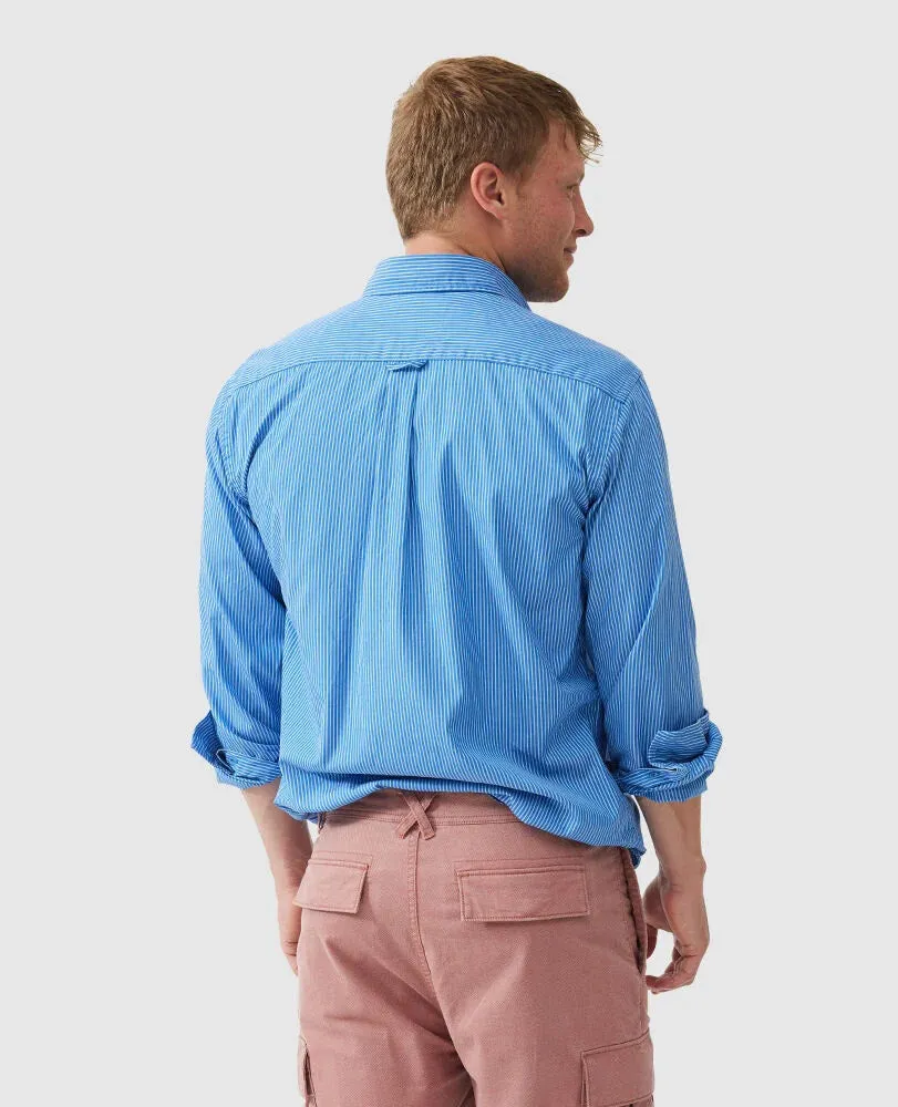Rodd & Gunn - Balmoral Hill Poplin Shirt - Stripe - Ocean Blue