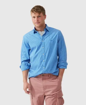 Rodd & Gunn - Balmoral Hill Poplin Shirt - Stripe - Ocean Blue