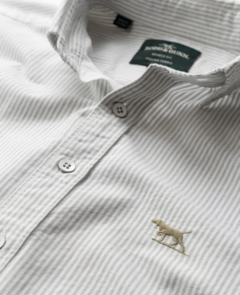 Rodd & Gunn - Gunn Oxford Shirt - Stripe - Khaki & White