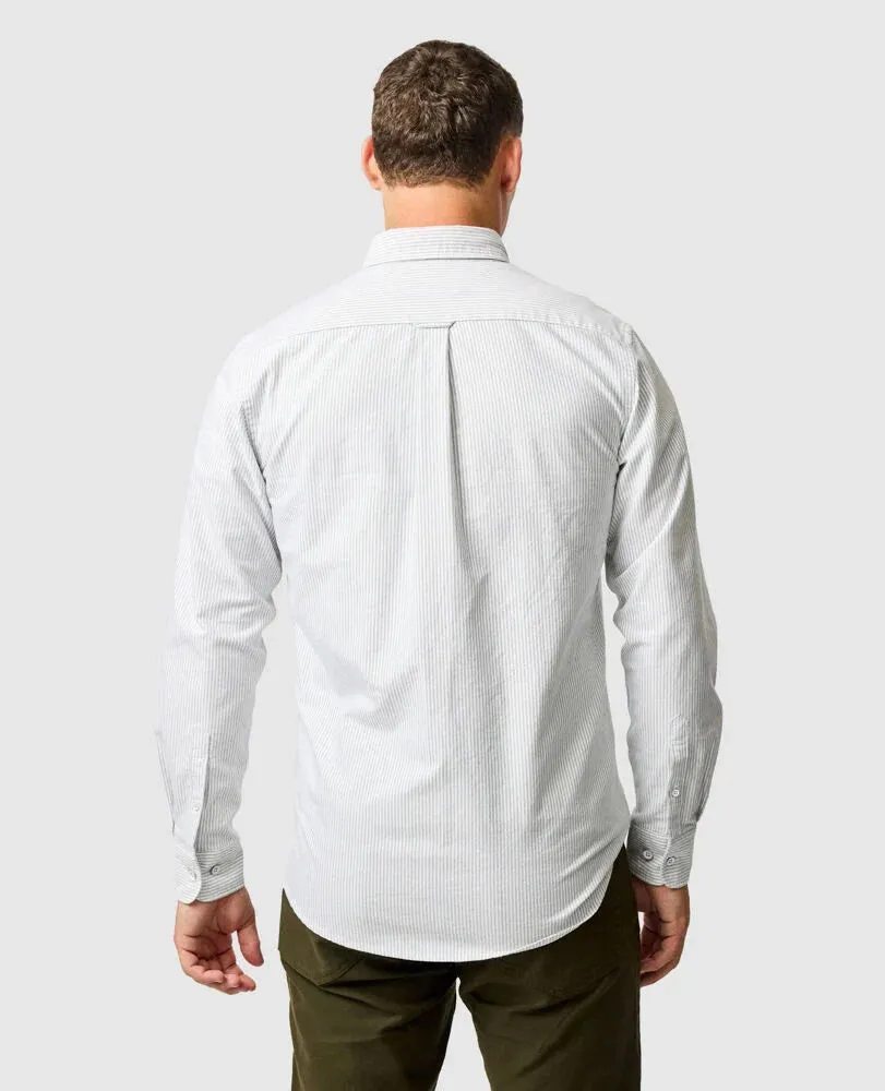 Rodd & Gunn - Gunn Oxford Shirt - Stripe - Khaki & White