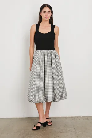 ROSALIND DRESS - IVORY JET GINGHAM Rails