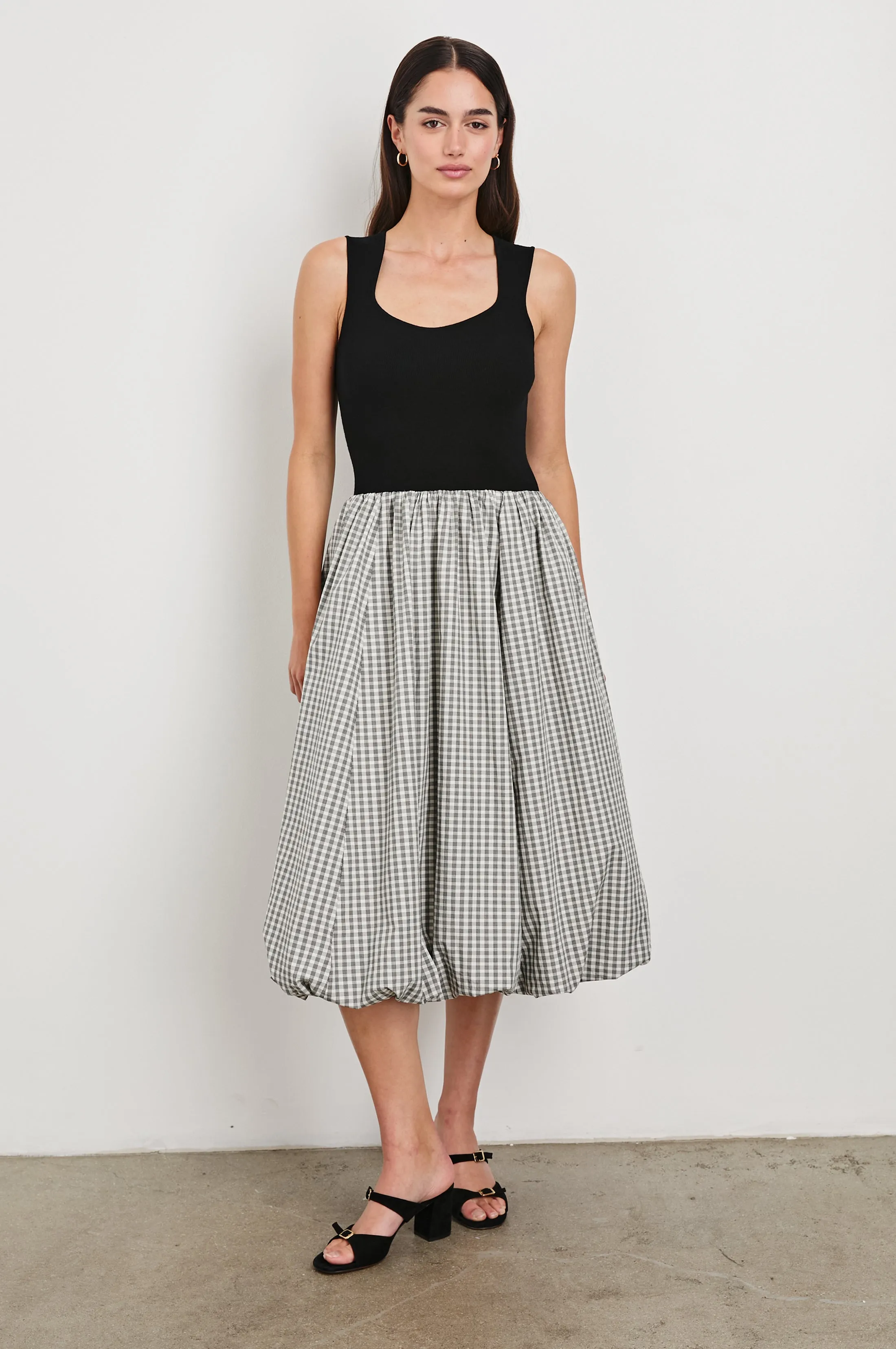 ROSALIND DRESS - IVORY JET GINGHAM Rails