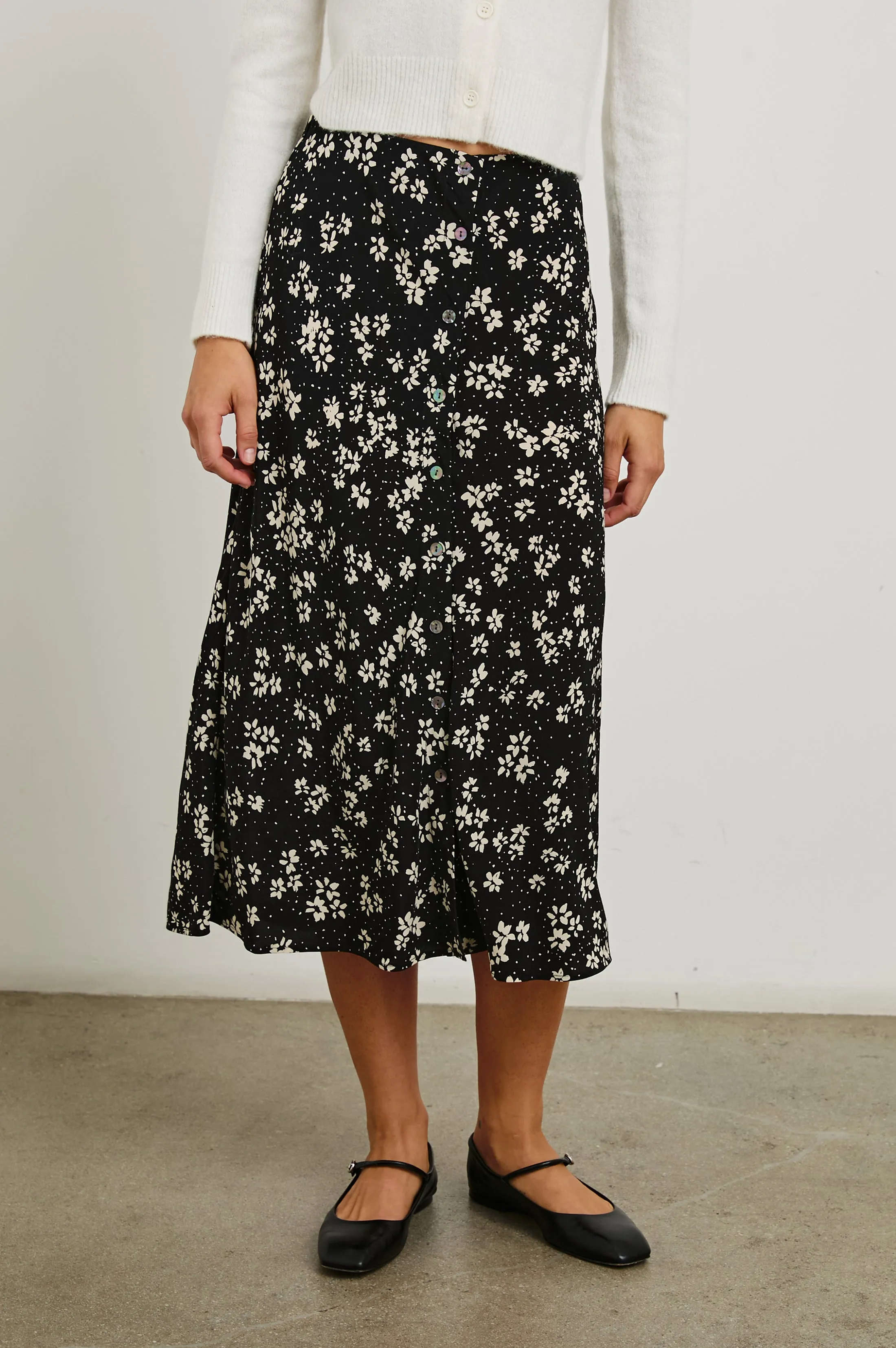 ROSETTA SKIRT - NOIR FLORAL Rails