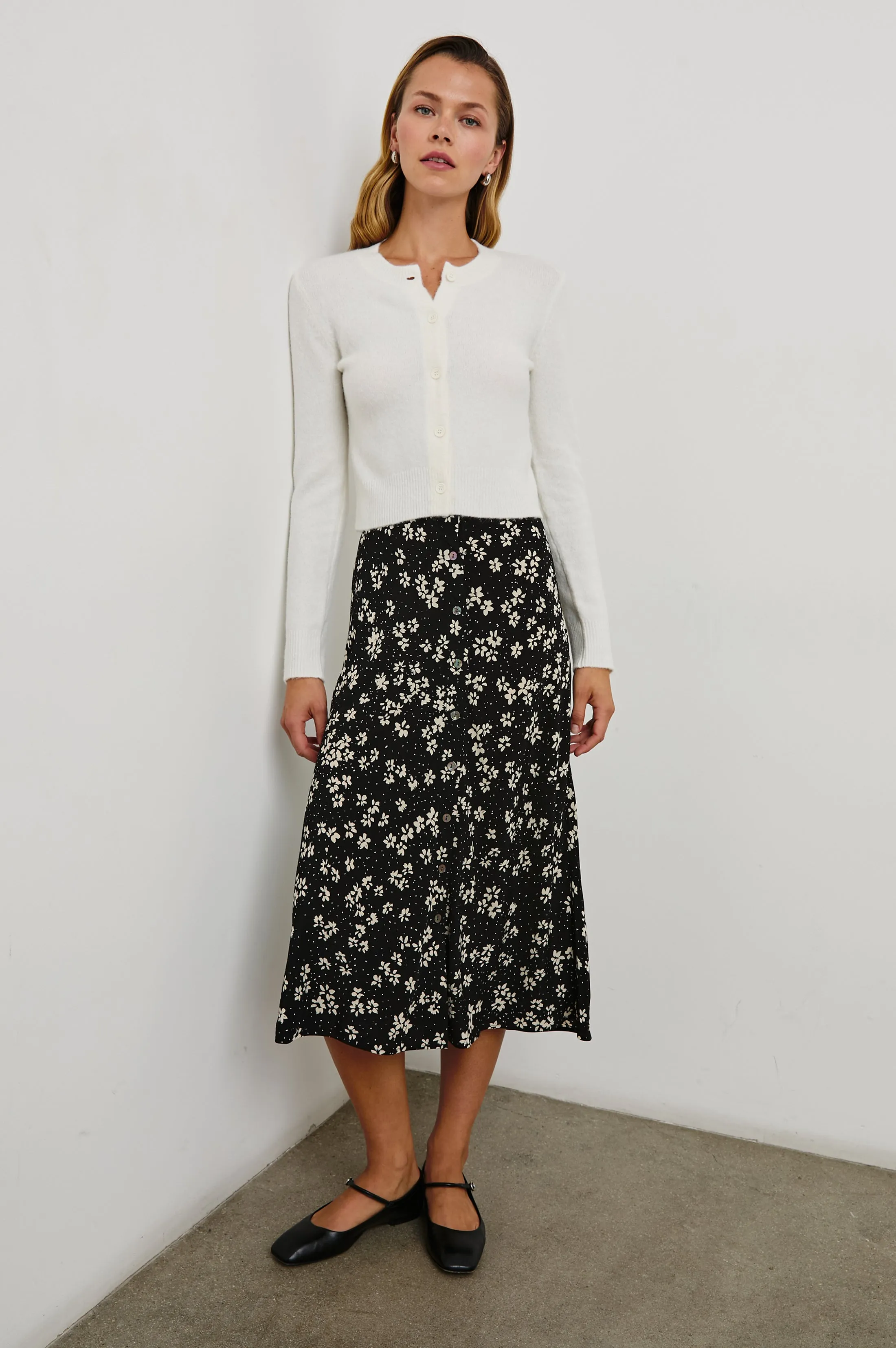 ROSETTA SKIRT - NOIR FLORAL Rails