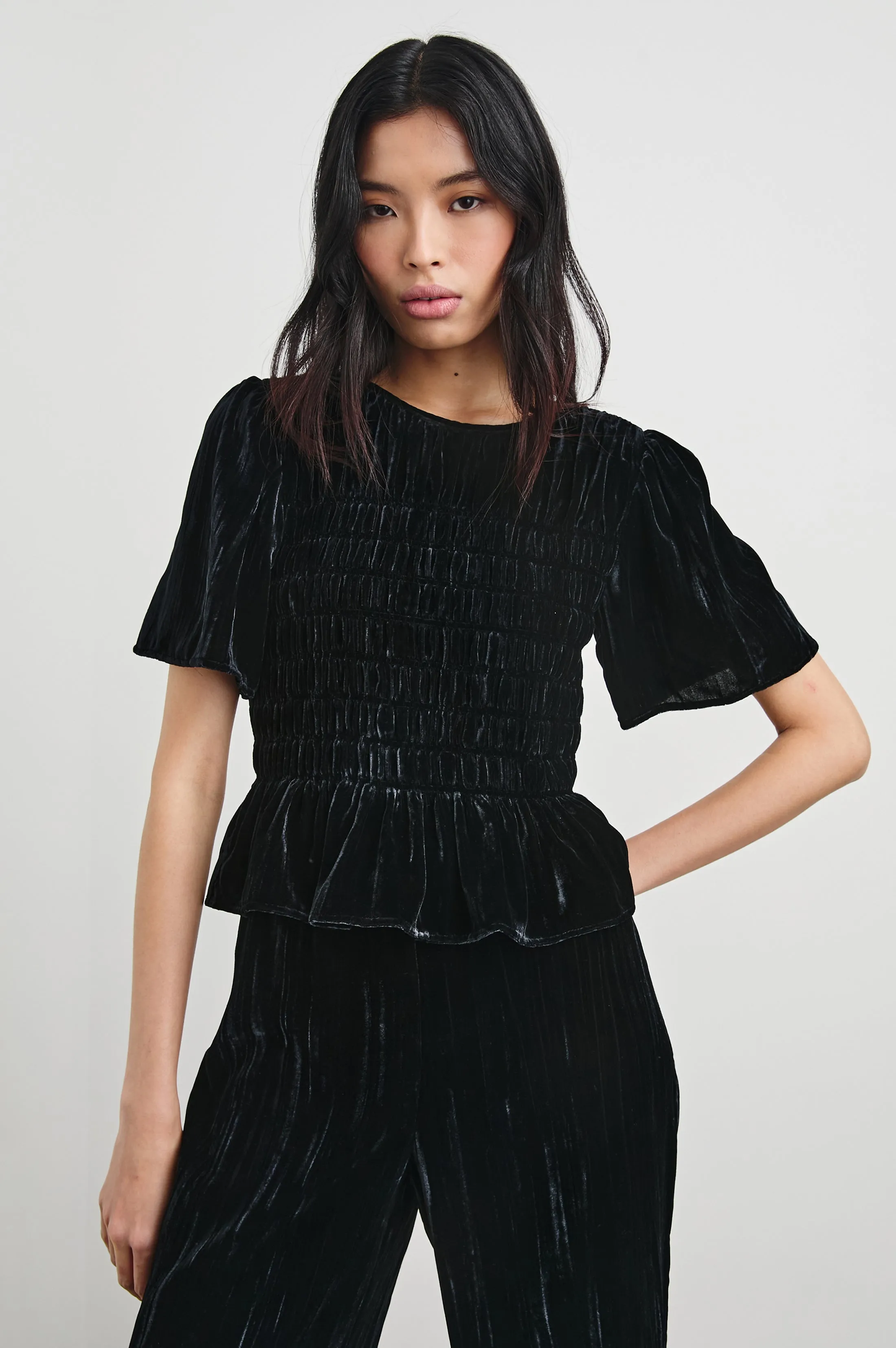 ROSIE TOP - BLACK VELVET Rails
