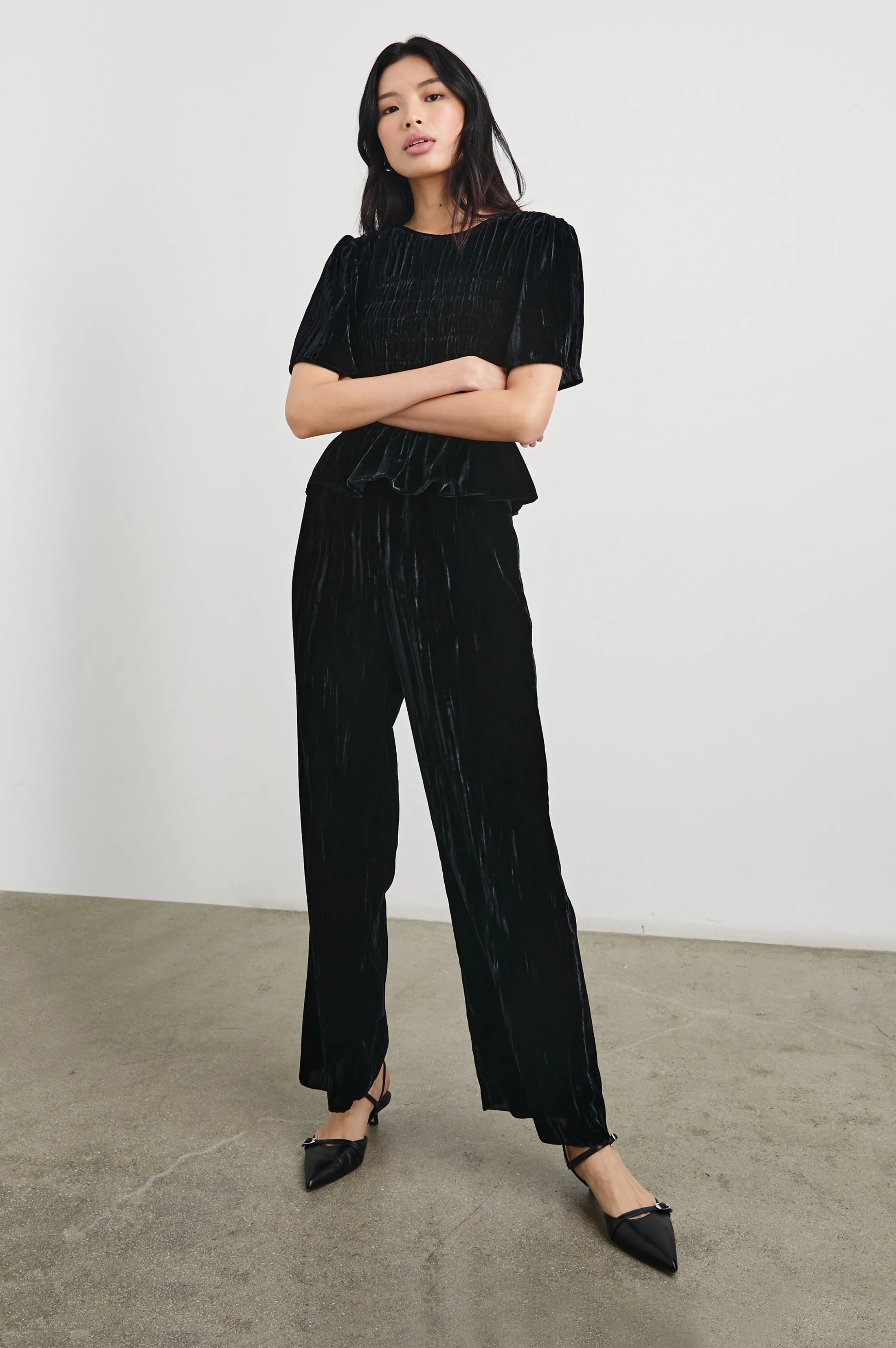 ROSIE TOP - BLACK VELVET Rails