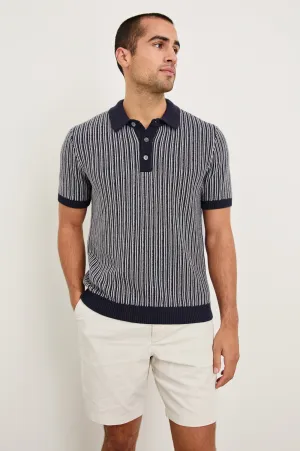 ROYCE POLO SHIRT - NAVY GREY Rails