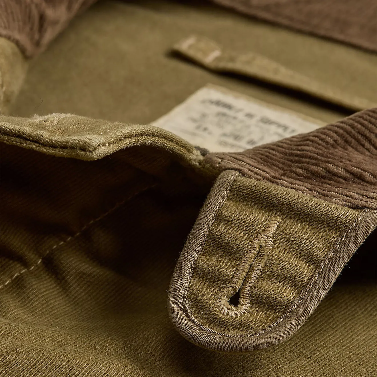 RRL by Ralph Lauren Corduroy-Collar Cotton Deck Jacket Khaki Drab