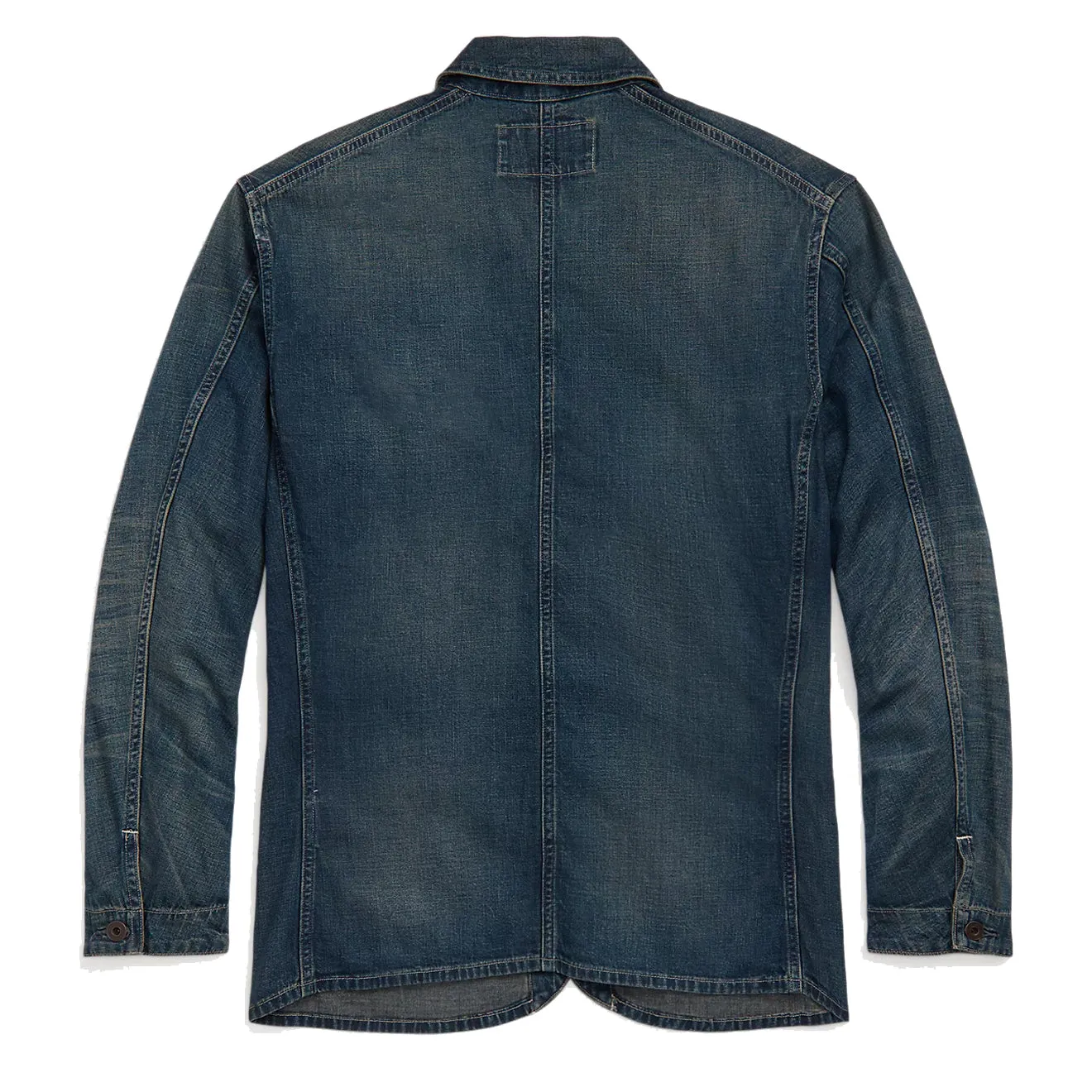 RRL by Ralph Lauren Cotton-Linen Denim Engineer Jacket Torrington Wash
