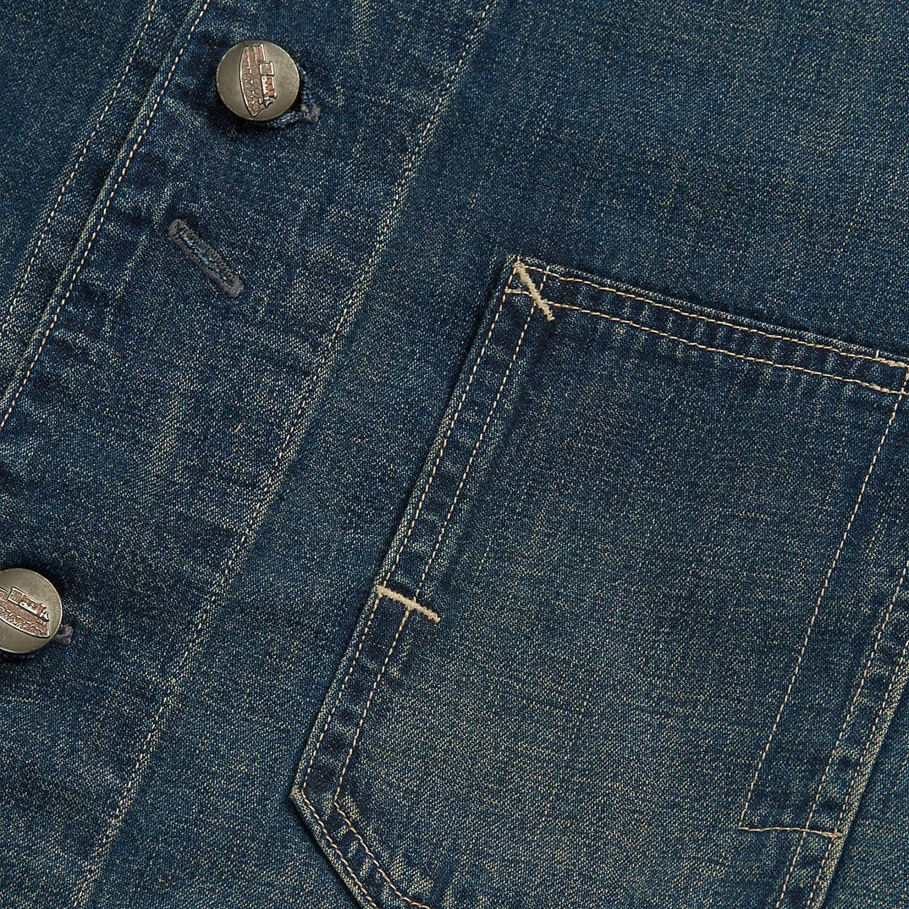 RRL by Ralph Lauren Cotton-Linen Denim Engineer Jacket Torrington Wash