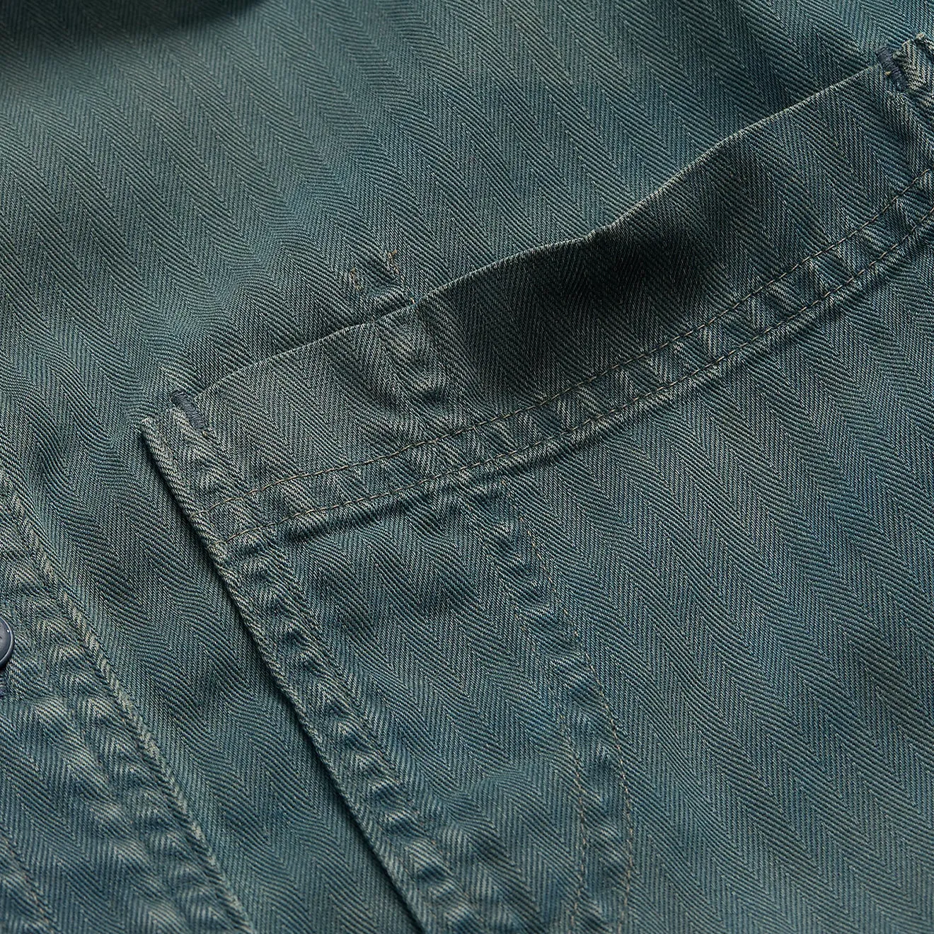 RRL by Ralph Lauren Garment-Dyed Herringbone Twill Workshirt Slate Blue