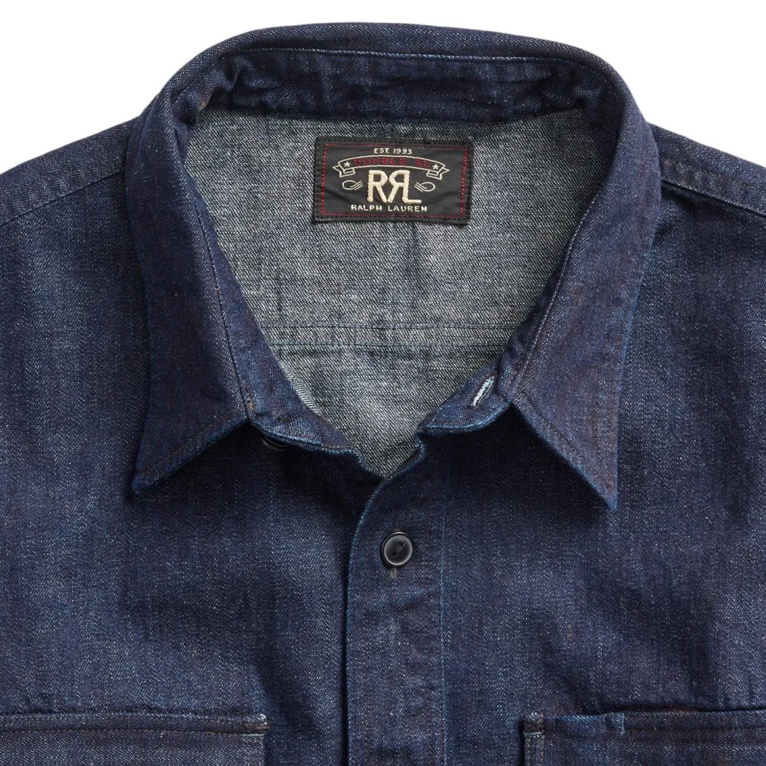 RRL by Ralph Lauren Indigo Cotton-Linen Denim Workshirt Rinse Wash