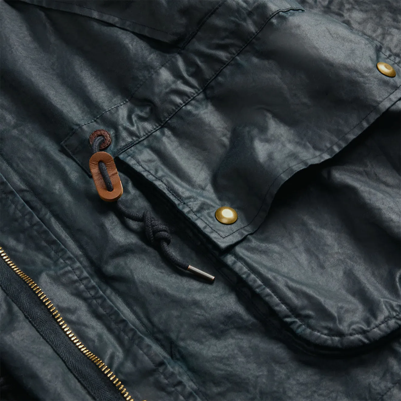 RRL by Ralph Lauren Oilcloth Hooded Jacket Vintage Navy