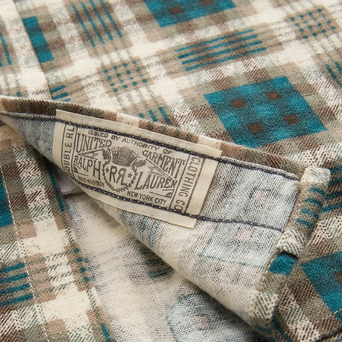 RRL by Ralph Lauren Plaid-Print Chamois Workshirt Green Multi