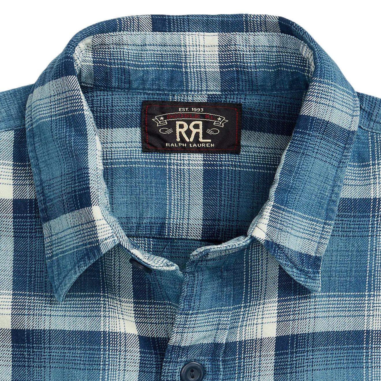 RRL by Ralph Lauren Plaid Twill Workshirt Indigo / Cream