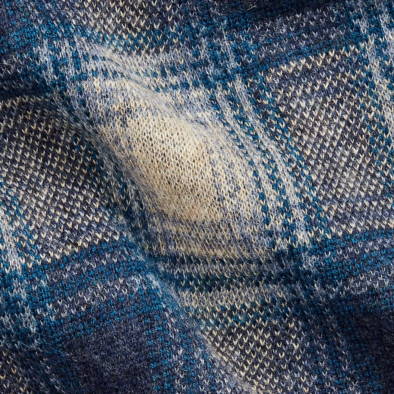 RRL by Ralph Lauren Plaid Wool-Cashmere Workshirt Jumper Blue Multi