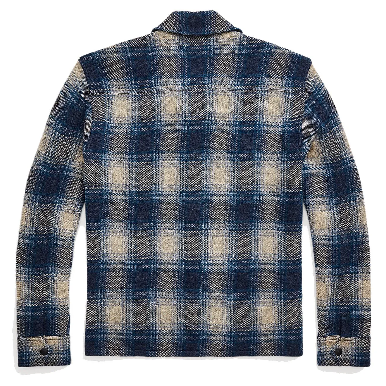 RRL by Ralph Lauren Plaid Wool-Cashmere Workshirt Jumper Blue Multi