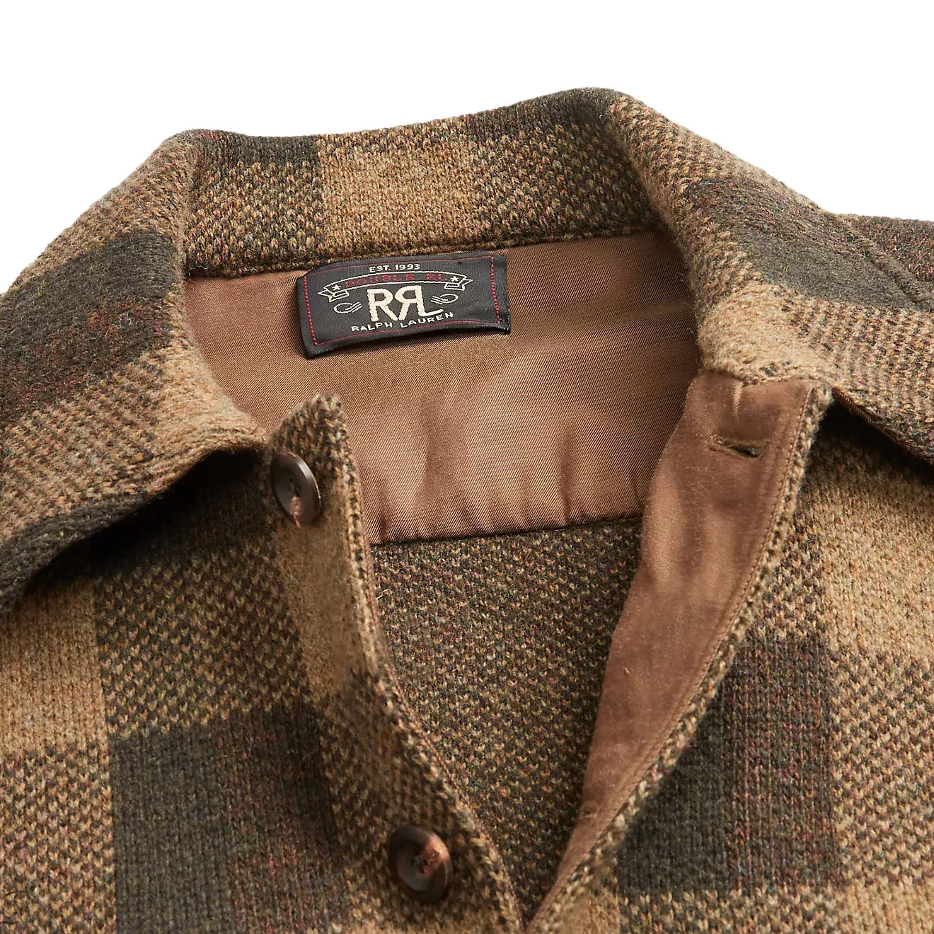 RRL by Ralph Lauren Plaid Wool Jumper Jacket Olive Multi