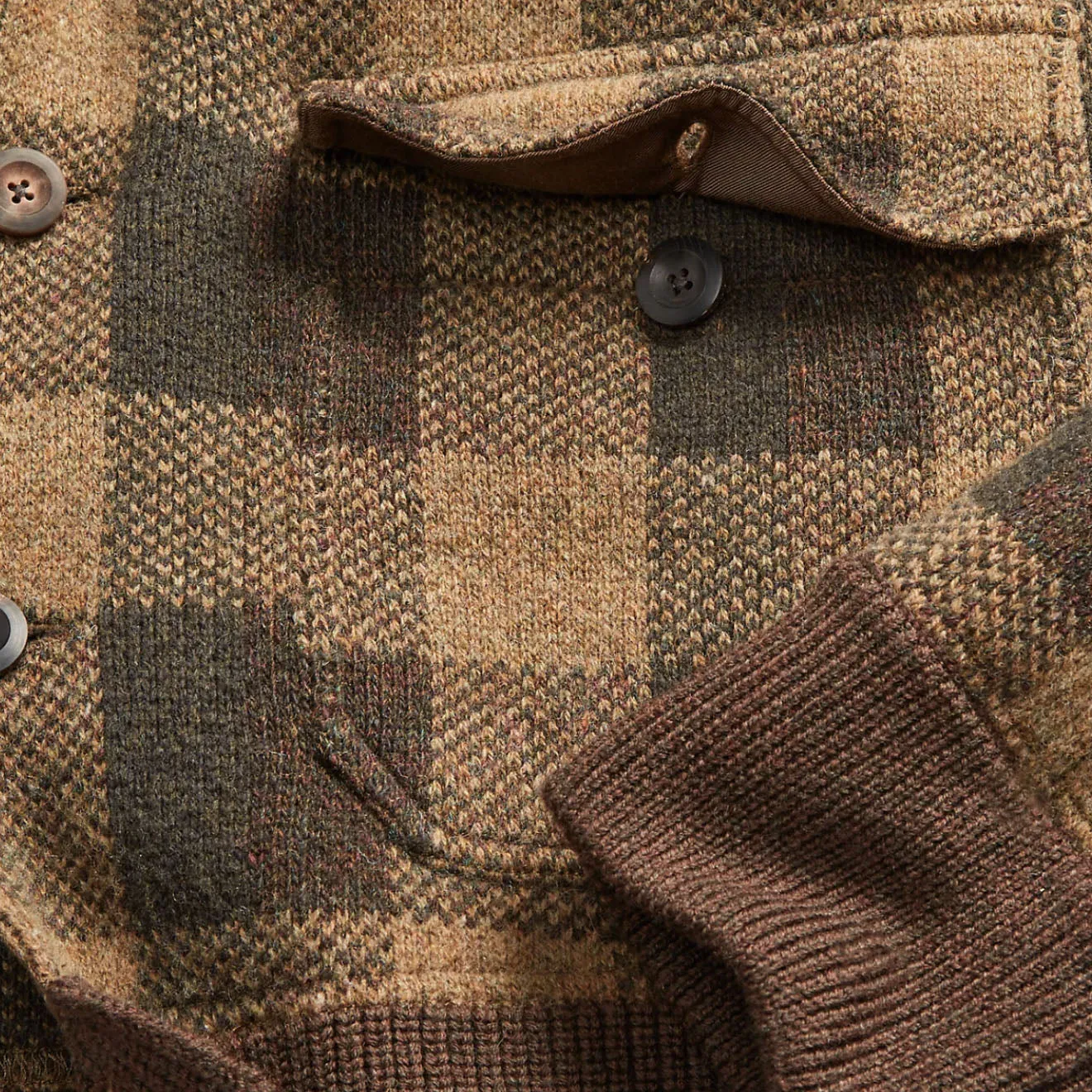 RRL by Ralph Lauren Plaid Wool Jumper Jacket Olive Multi