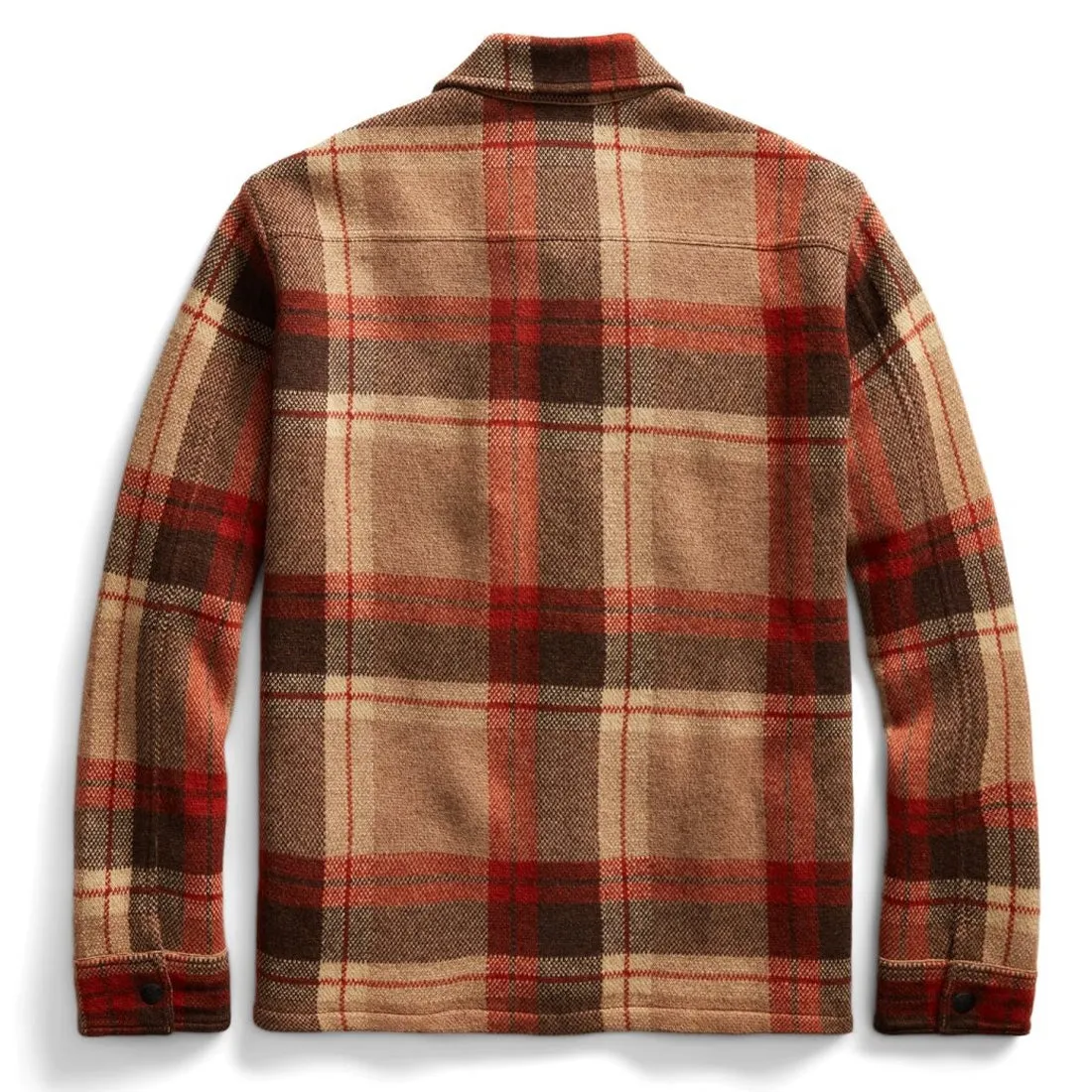 RRL by Ralph Lauren Plaid Wool Workshirt Jumper Orange Tan Multi