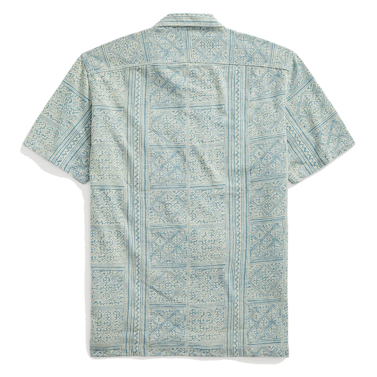 RRL by Ralph Lauren Print Indigo Jersey Camp Shirt Indigo/Cream