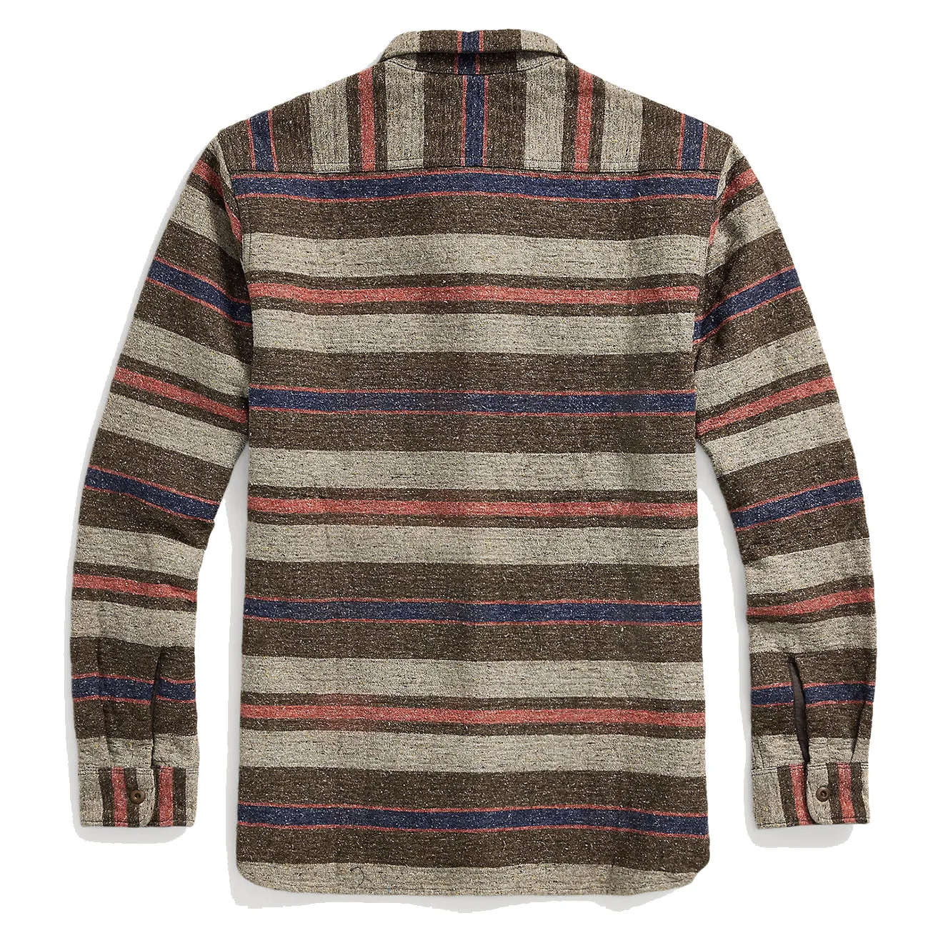RRL by Ralph Lauren Striped Double Cloth Workshirt Brown Multi