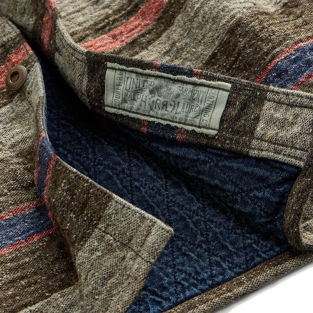 RRL by Ralph Lauren Striped Double Cloth Workshirt Brown Multi