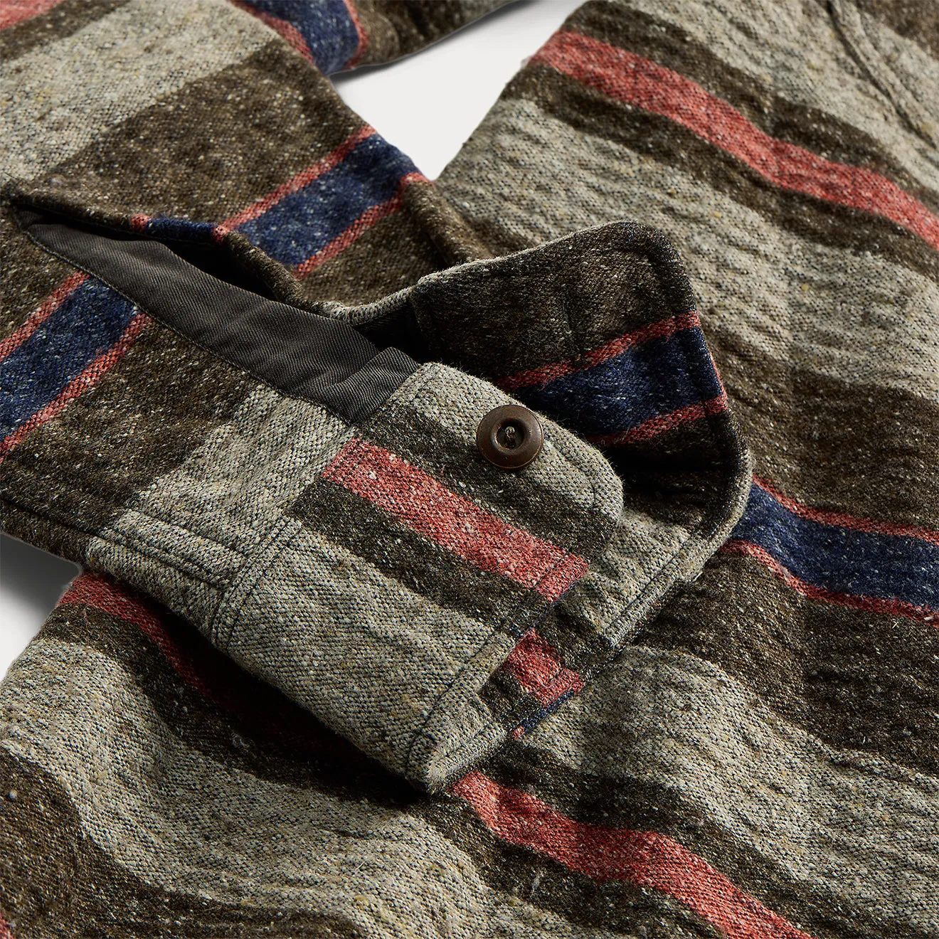 RRL by Ralph Lauren Striped Double Cloth Workshirt Brown Multi