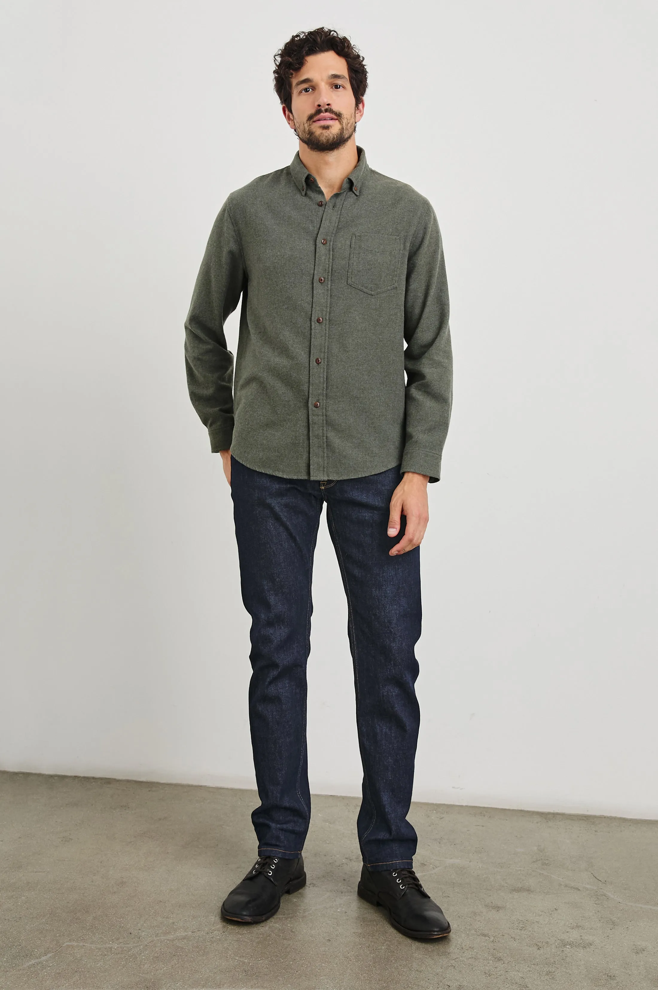 RUNSON SHIRT - HUNTER GREEN Rails
