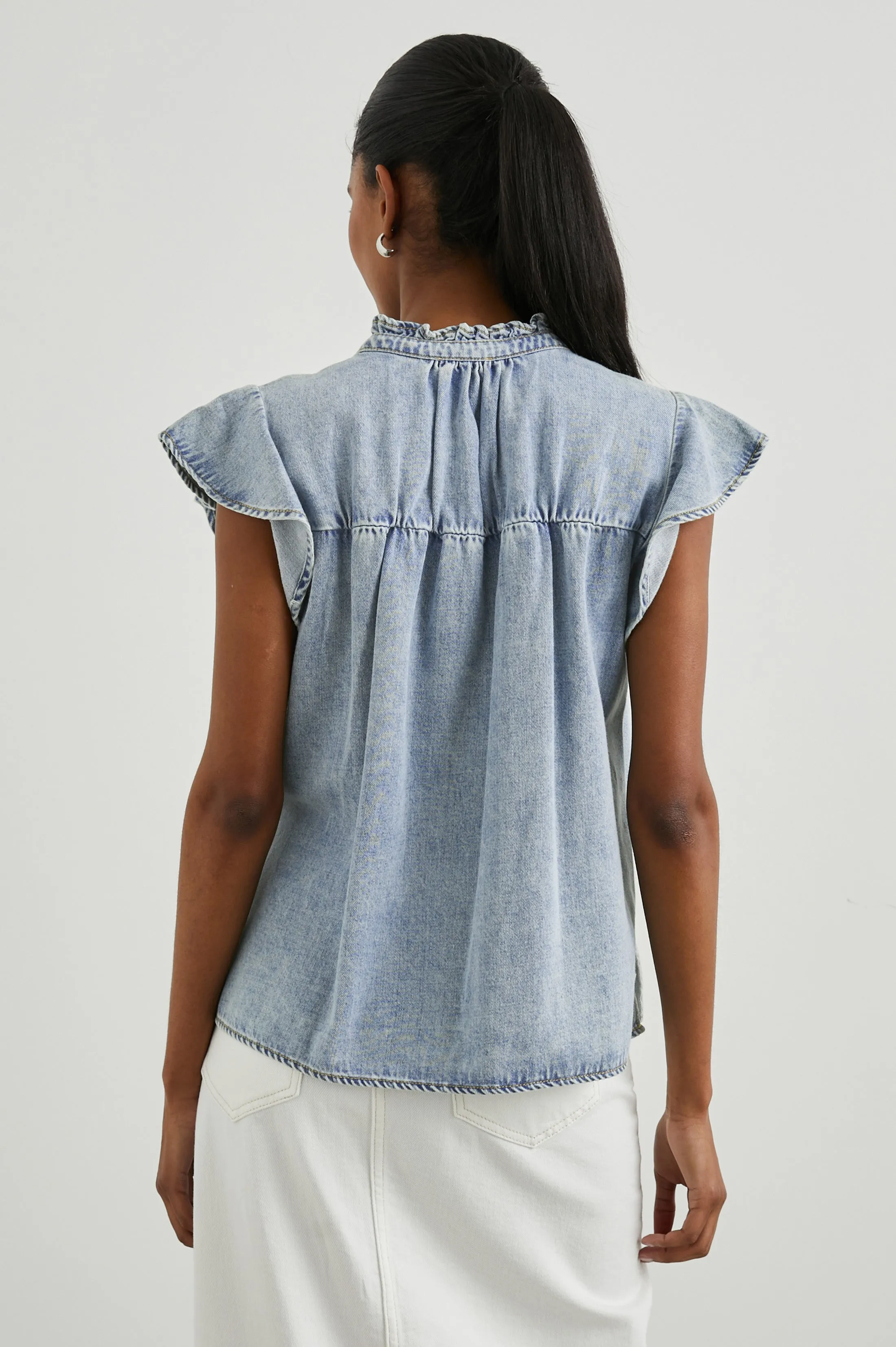 RUTHIE TOP - FADED INDIGO Rails